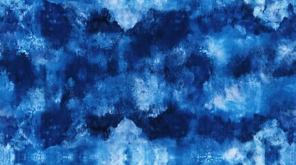 Obraz premium Seamless indigo tie dye pattern featuring watercolor stripes and ikat texture ideal for textile design and fashion applications