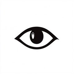 Obraz premium A minimalistic illustration of a human eye, emphasizing its shape and detailing in black and white.