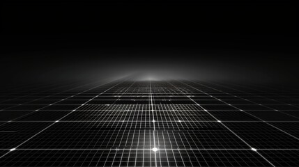 Glowing Grid Lines on Black Background - a futuristic and sleek visual. The glowing grid lines create a high-tech and dynamic atmosphere.
