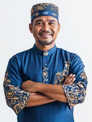 Obraz premium Smiling Man in Traditional Attire