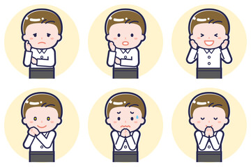 ウェイターのポーズセット_04