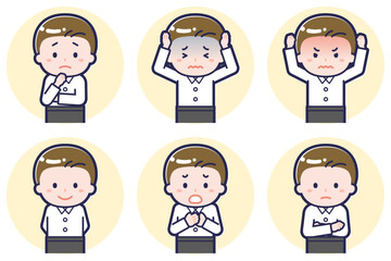 ウェイターのポーズセット_05