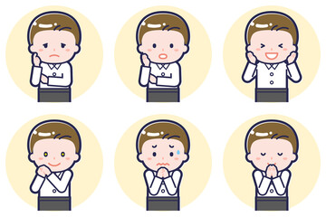 ウェイターのポーズセット_04