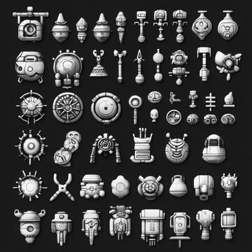 Collection of Sci-fi Robot Parts 