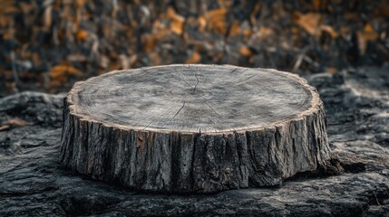 Close-up of a Natural Cleft Wood Slice