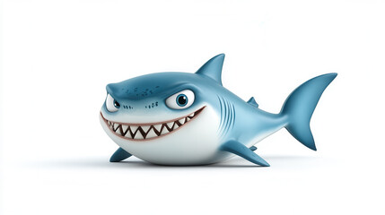 Obraz premium Hilarious shark cartoon showing angry face, perfect for fun designs and illustrations. This playful character adds whimsical touch to any project