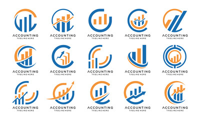 Set of Monogram Initial Letter C Finance and Accounting Logo Design