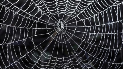 Obraz premium A spiderweb with dew drops