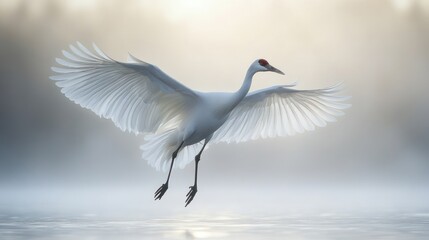 Fototapeta premium Elegant Crane in Flight