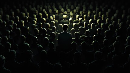 Obraz premium Isolated Figure in a Sea of Shadows