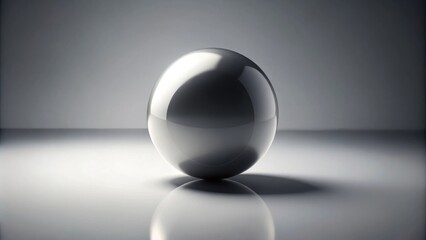 Minimalistic abstract sphere on smooth surface in subtle monochrome, sphere, abstract, minimalistic, smooth, surface, monochrome