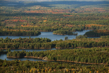 Naklejka premium autumn landscape with lakes