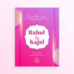 celebrate your wedding or sagai day with personalized invitation shiny card