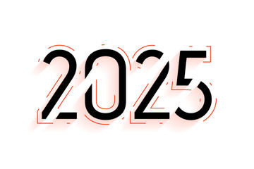 simple 2025 lettering new year background with text space