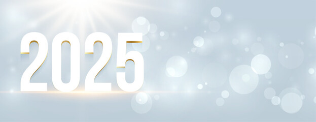 minimal 2025 new year bokeh wallpaper with copy space
