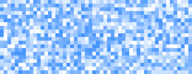 abstract blue and white pixel grid pattern banner design
