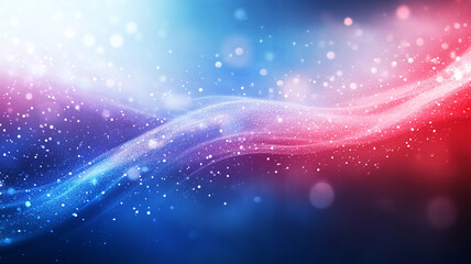 Obraz premium Abstract swirling light with blue and red hues and sparkling particles in a dynamic design