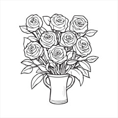 Easy lily flower drawing pencil art vector image