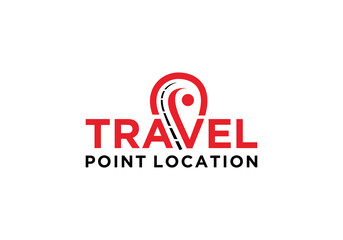 road map logo design template, vector illustration of location point icon and route map.travel point logo