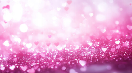 dreamy pink background filled with sparkling hearts, perfect for romantic themes and celebrations