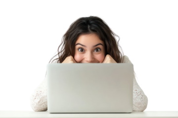 PNG Real young woman smile laptop background computer.