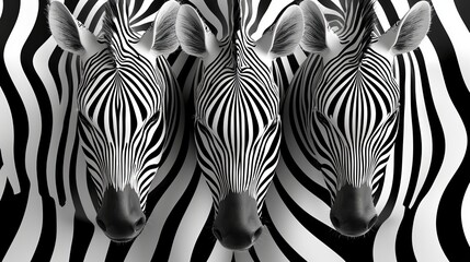 Naklejka premium Wild zebra pattern in black and white, featuring sharp, chaotic stripes and organic forms, creating a visually striking contrast