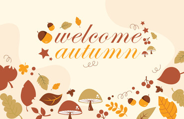 Welcome Autumn Season Festival HandDrawn Background