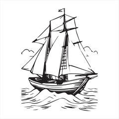 The ship drawing vector design