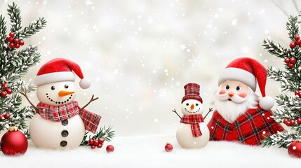 Snowman with Santa
