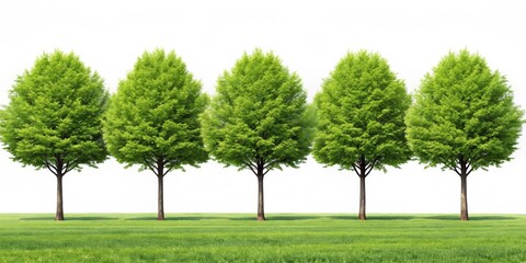 Obraz premium Row of trees isolated on background. rendering , trees, isolated, background, rendering, nature, forest, greenery, environment