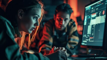 Emergency responders coordinating their efforts in a command center during a disaster response