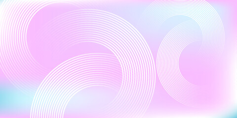 Obraz premium Abstract circle lines on blue and pink gradient soft color background