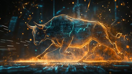 Finance, financial, stock market and data technology themed background illustration.