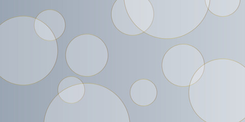 Minimal geometric white and blue circle background with golden line. modern transparency circle presentation background. Light circles template design. Object web design. Minimal poster simple Vector.