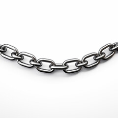 Obraz premium Metal Chain Links Isolated on White Background