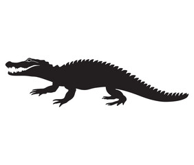 Obraz premium Alligator silhouette vector illustration design, Silhouette of a crocodile, Alligator icon