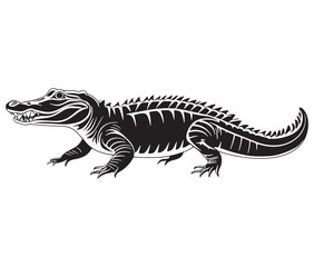 Obraz premium Alligator silhouette vector illustration design, Silhouette of a crocodile, Alligator icon