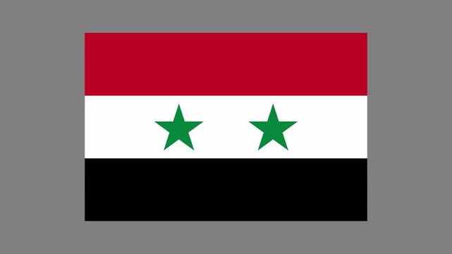 Syria Country Flag Shapes and Elements Construction Animation
