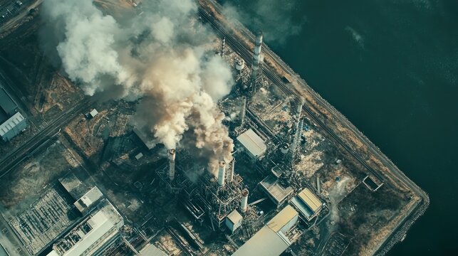 Aerial view of the Fukushima nuclear power plant site post-disaster