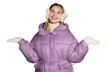 Women's winter outfit png sticker, transparent background