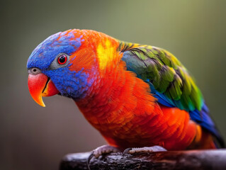Naklejka premium Vibrant Rainbow Lorikeet: A Stunning Example of Nature's Colorful Beauty