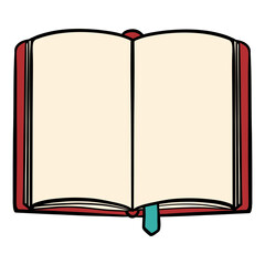 Open books set. Doodle colorful book covers  study literature concept for college education. Vector flat set