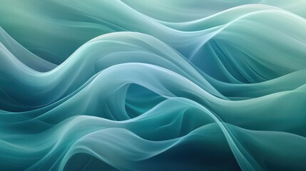 Obraz premium Abstract Teal and White Wavy Lines Background - Modern and Stylish Design