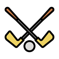 Golf Icon in Color Lineal Color. Flat Outline Style