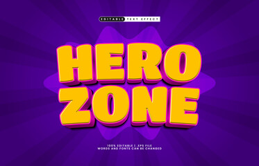 hero zone editable text effect with a hero and kids text style
