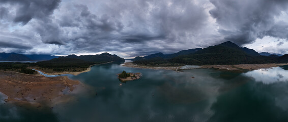 Stunning Aerial View of Stave Lake in Mission, BC, Canada