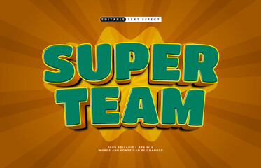 super team editable text effect with a hero and kids text style