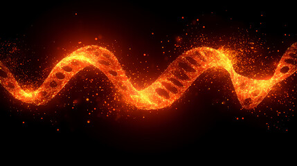 Dna molecule, illustration. Glowing. Illustration