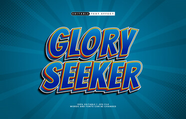 glory seeker editable text effect with a knight and game text style