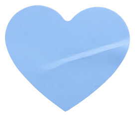 Transparent png of blue love or heart shape paper sticker.
